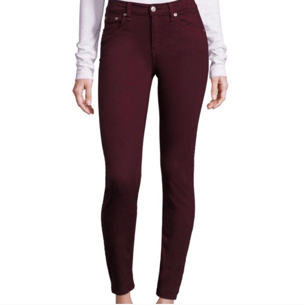 Rag & Bone Maroon Skinny Jeans. Size 24